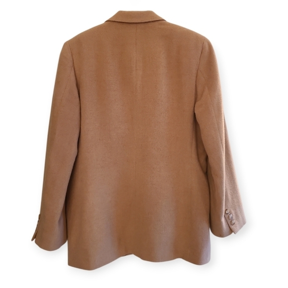 Vintage Nordstrom Womens 100% Camel Hair Blazer Tan 2 Button Front Pockets - Picture 11 of 17